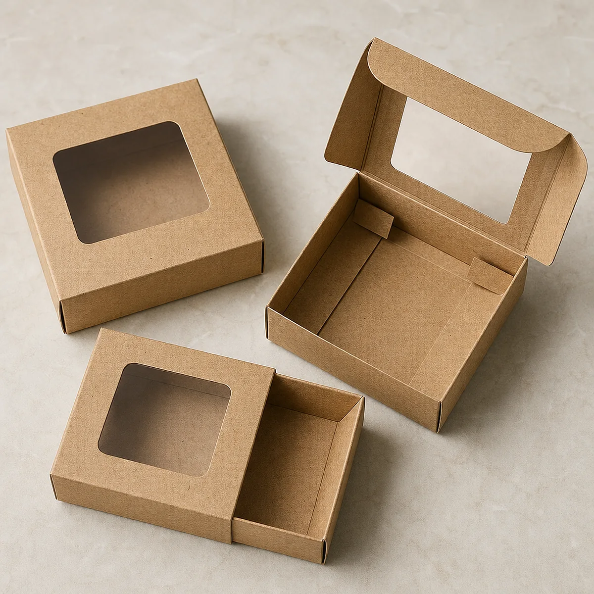 Natural kraft candle box with a single-color logo