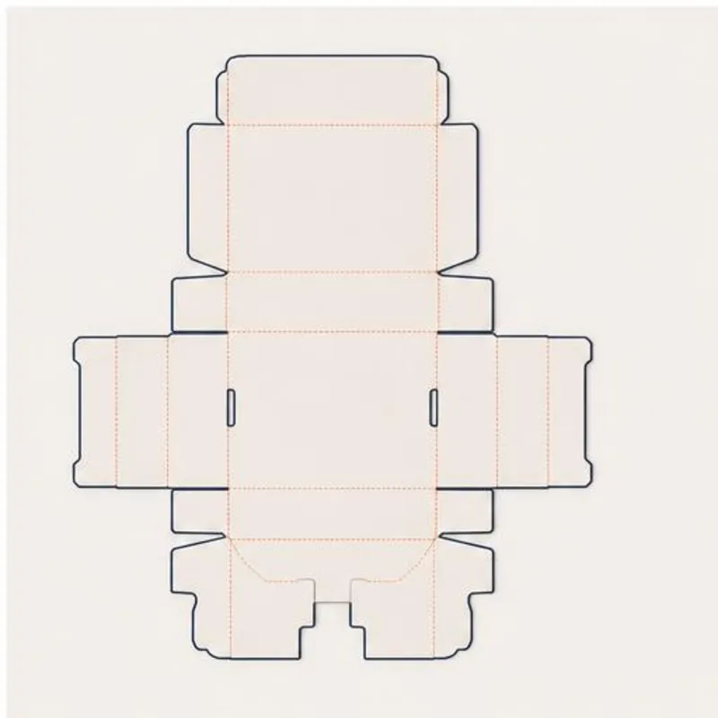 Auto Bottom Boxes with Display Lid — flat dieline layout with fold and cut lines