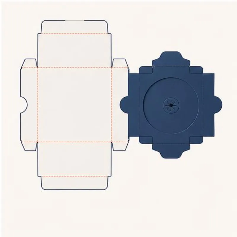 Disk Folder Boxes — flat dieline layout with fold and cut lines
