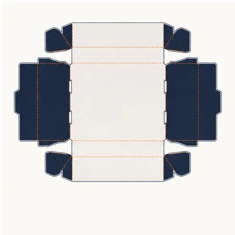 Double Wall Tray Boxes — flat dieline layout with fold and cut lines