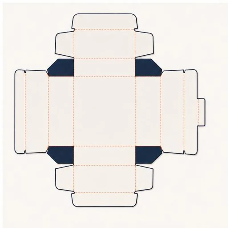 Double Wall Tuck Top Boxes — flat dieline layout with fold and cut lines