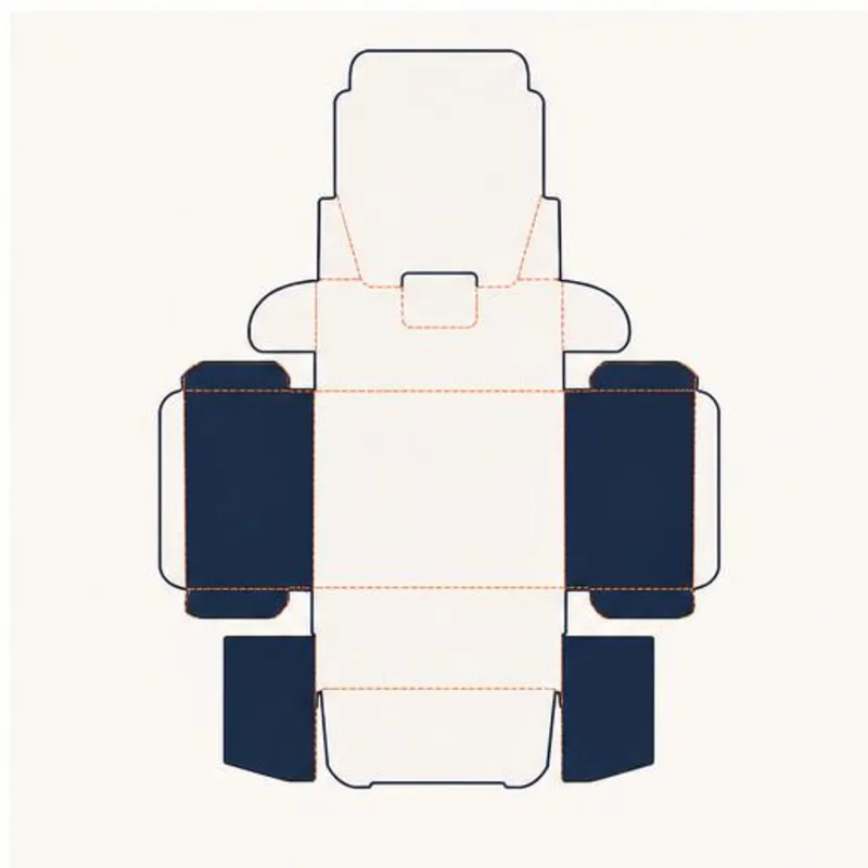 Double Wall With Display Lid Boxes — flat dieline layout with fold and cut lines