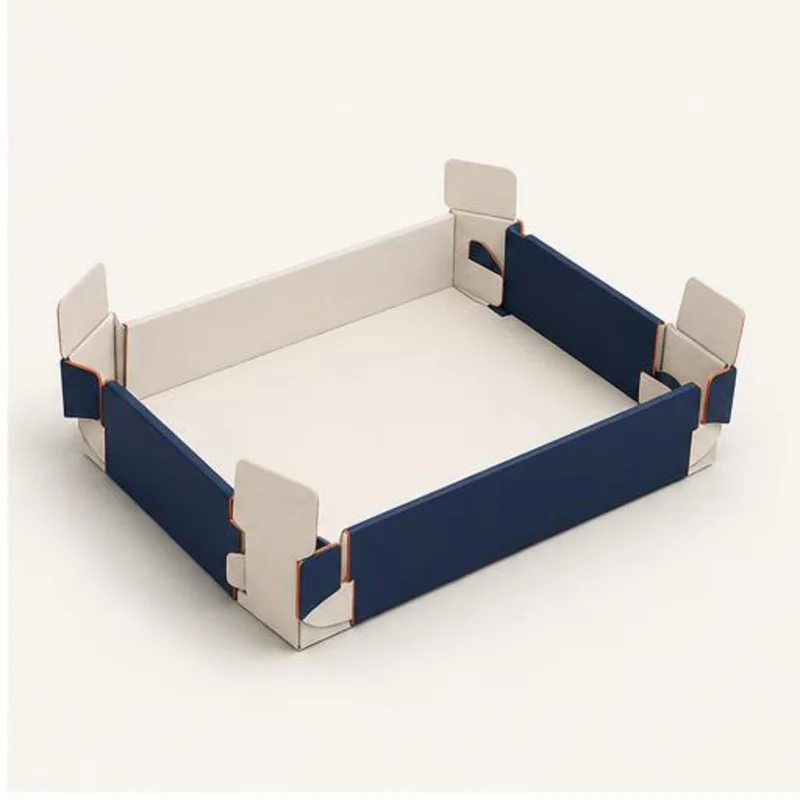 Four Corner Tray Boxes — shown open to reveal the interior