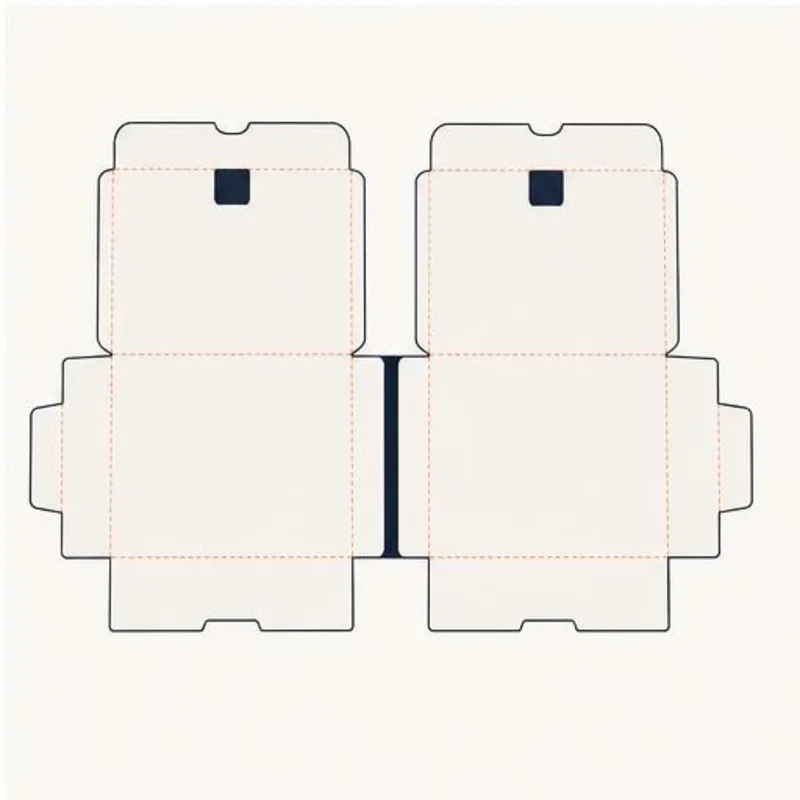 Full Flat Double Try Boxes — flat dieline layout with fold and cut lines