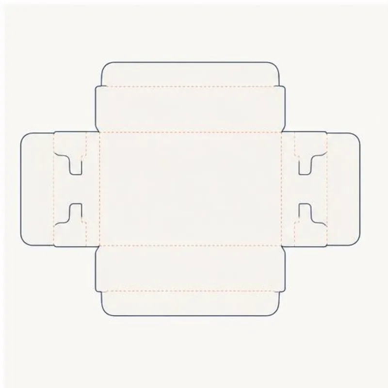 Open Ended Tray Boxes — flat dieline layout with fold and cut lines