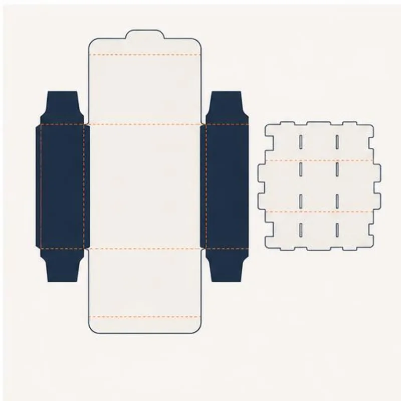 Punch Partition Boxes — flat dieline layout with fold and cut lines