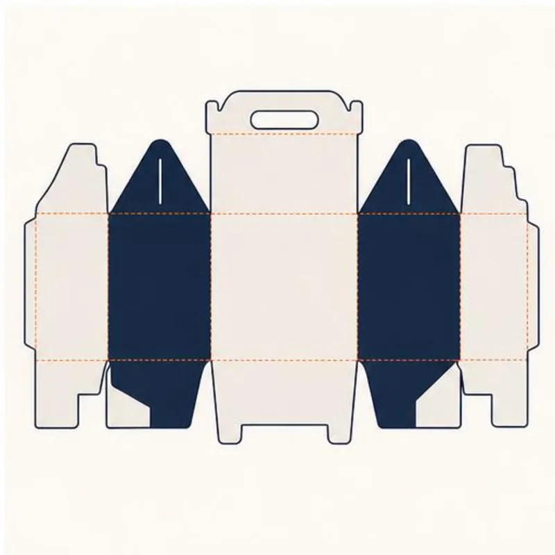 Tuck End Gable Bags — flat dieline layout with fold and cut lines