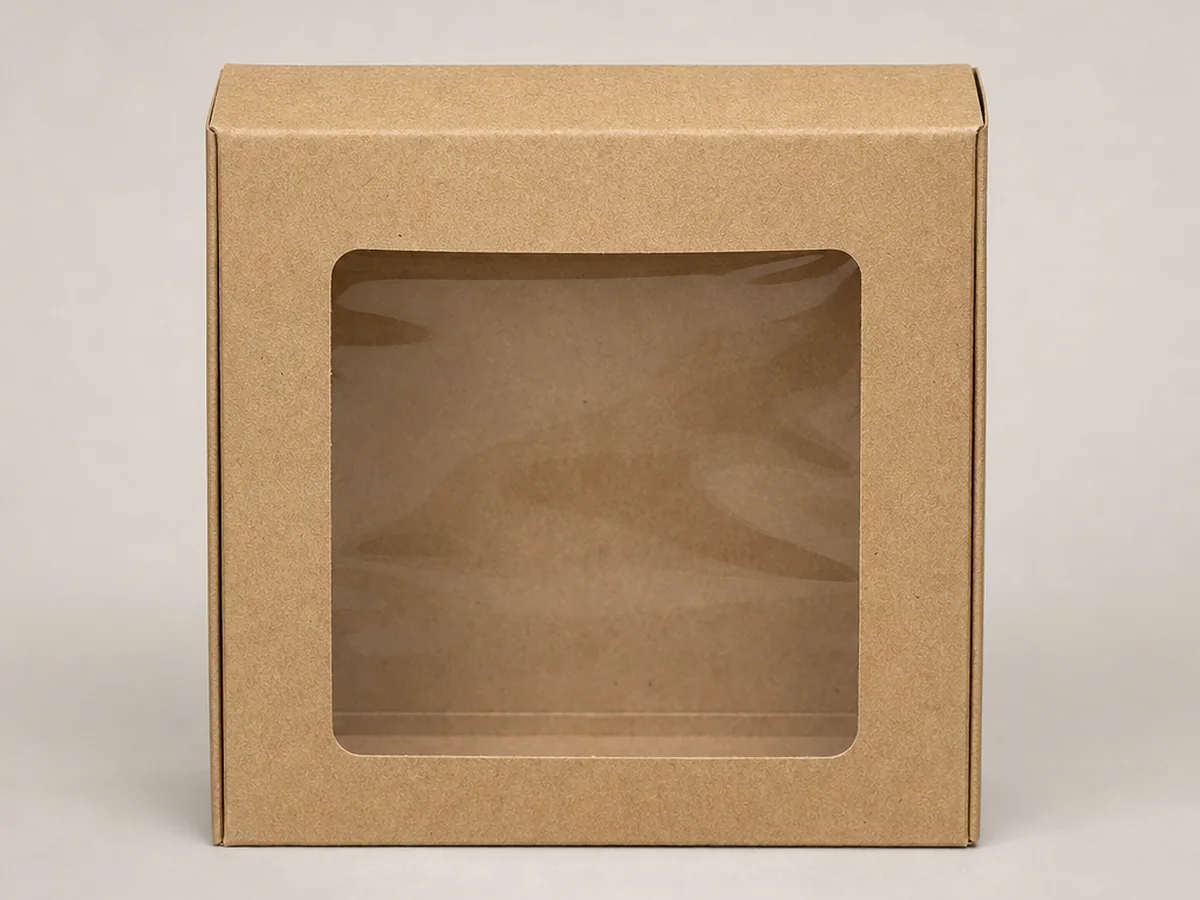 Wholesale custom brown gift box cardboard packaging box kraft box with clear window