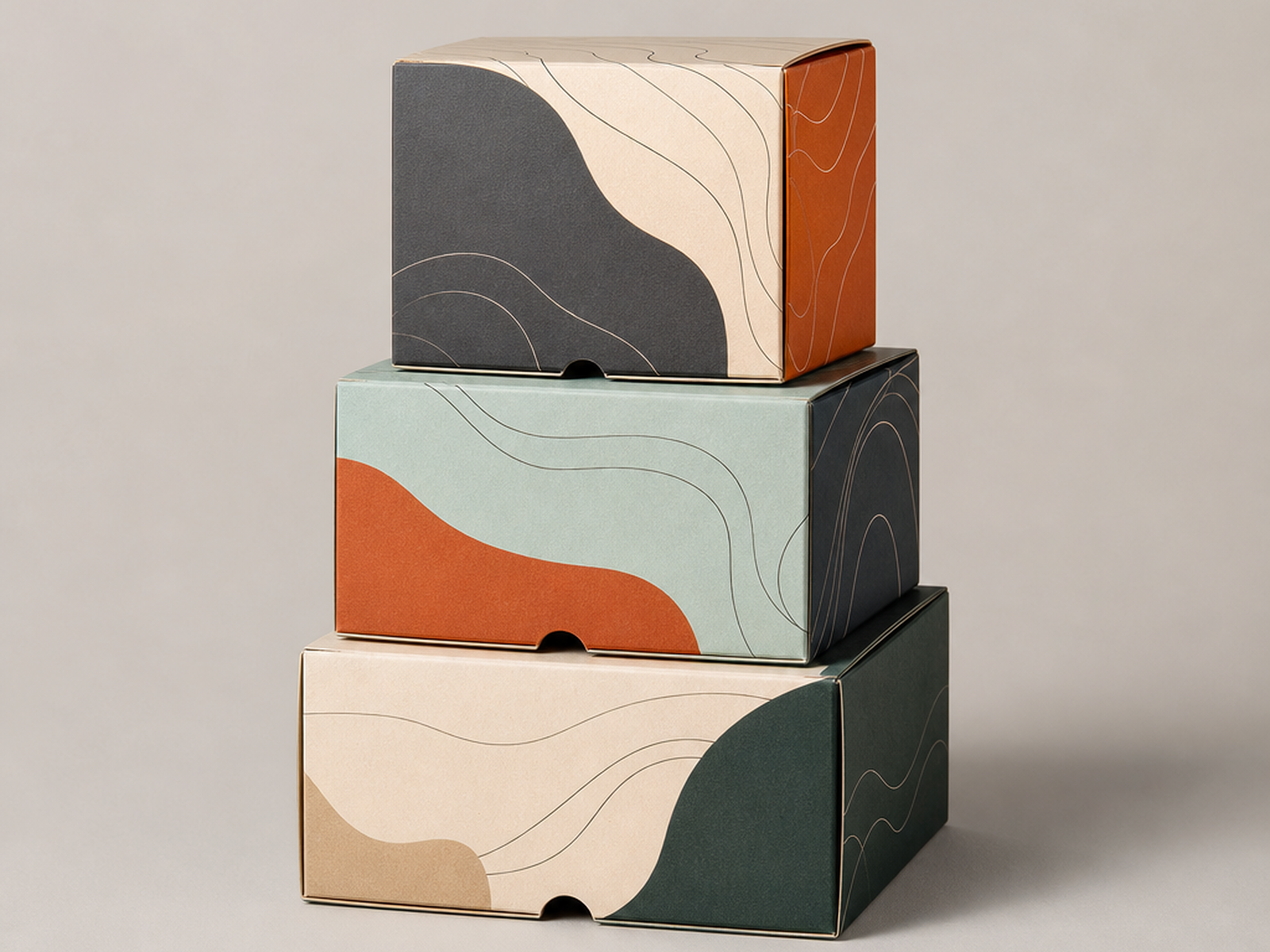 Custom packaging boxes for small business arranged as starter kits
