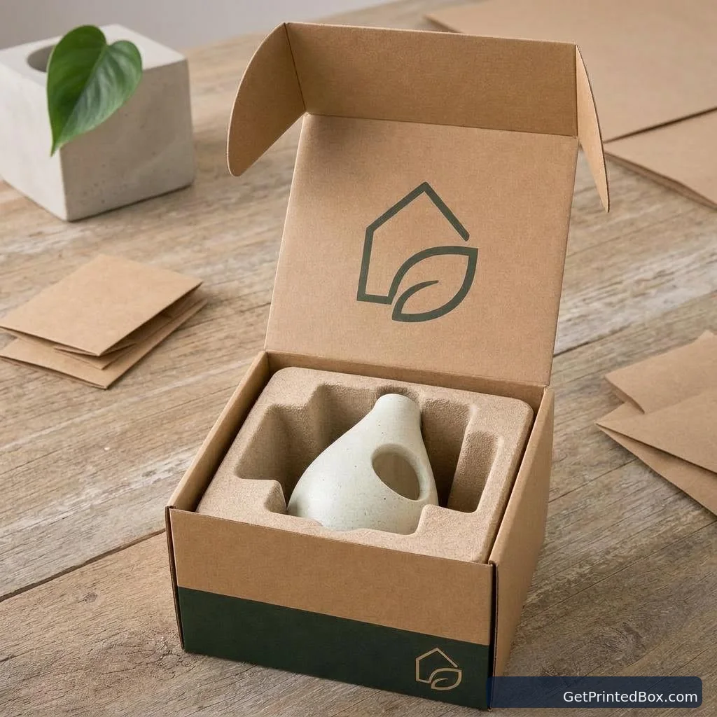 Eco Shipping System for Home Goods — open-box view showing the printed interior and construction