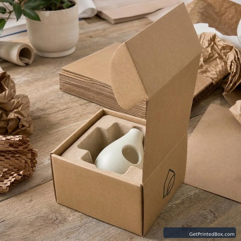 Eco Shipping System for Home Goods — alternate angle showing the box structure and side panels