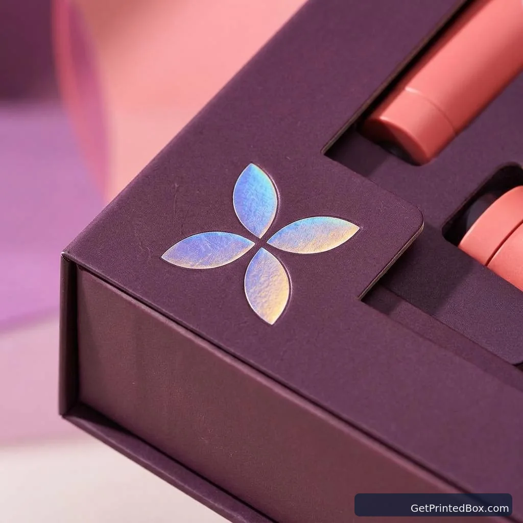 Limited-Edition Beauty PR Kit — close-up of the logo mark, board texture, and print finish