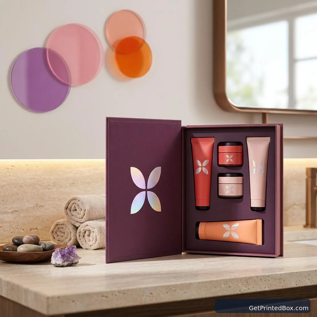 Limited-Edition Beauty PR Kit — printed packaging displayed in a client-style setting