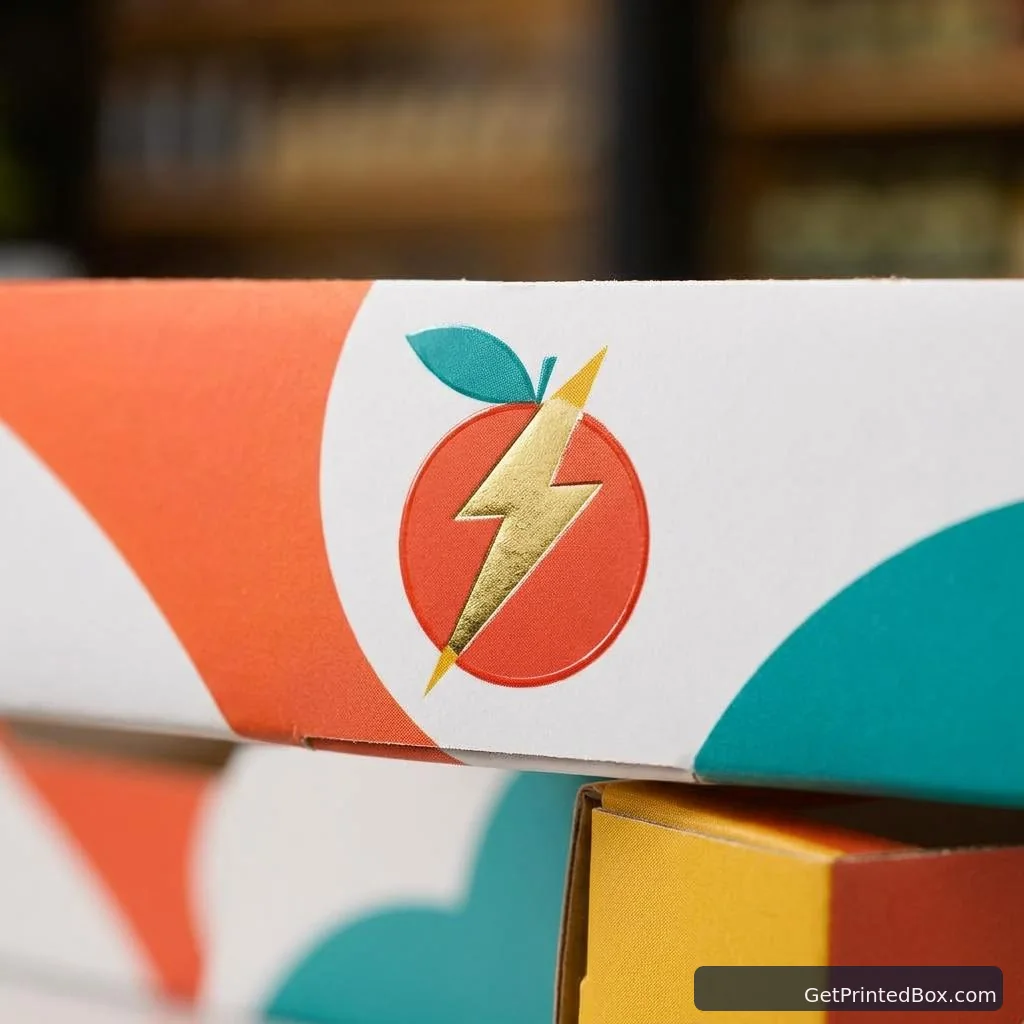 Retail Counter Display Rollout — close-up of the logo mark, board texture, and print finish