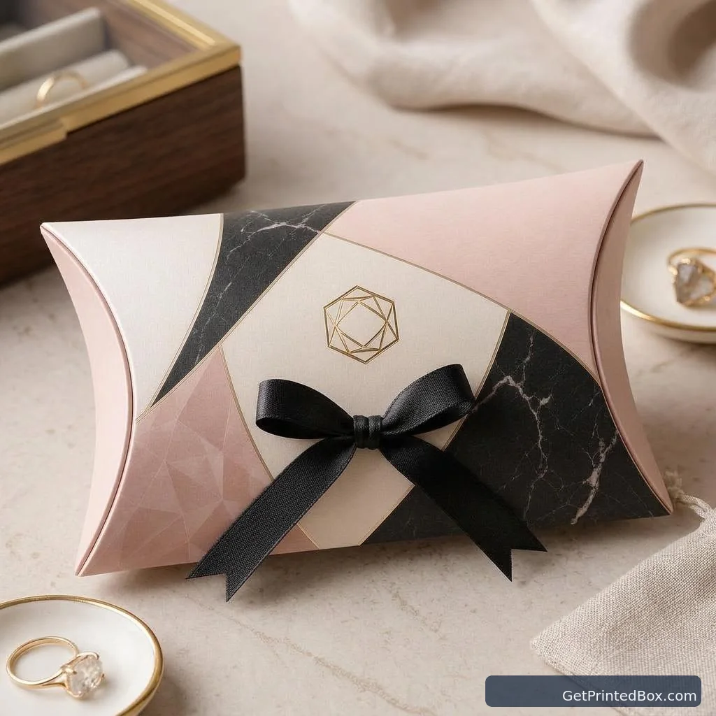 Boutique Accessories Pillow Pack — printed packaging displayed in a client-style setting