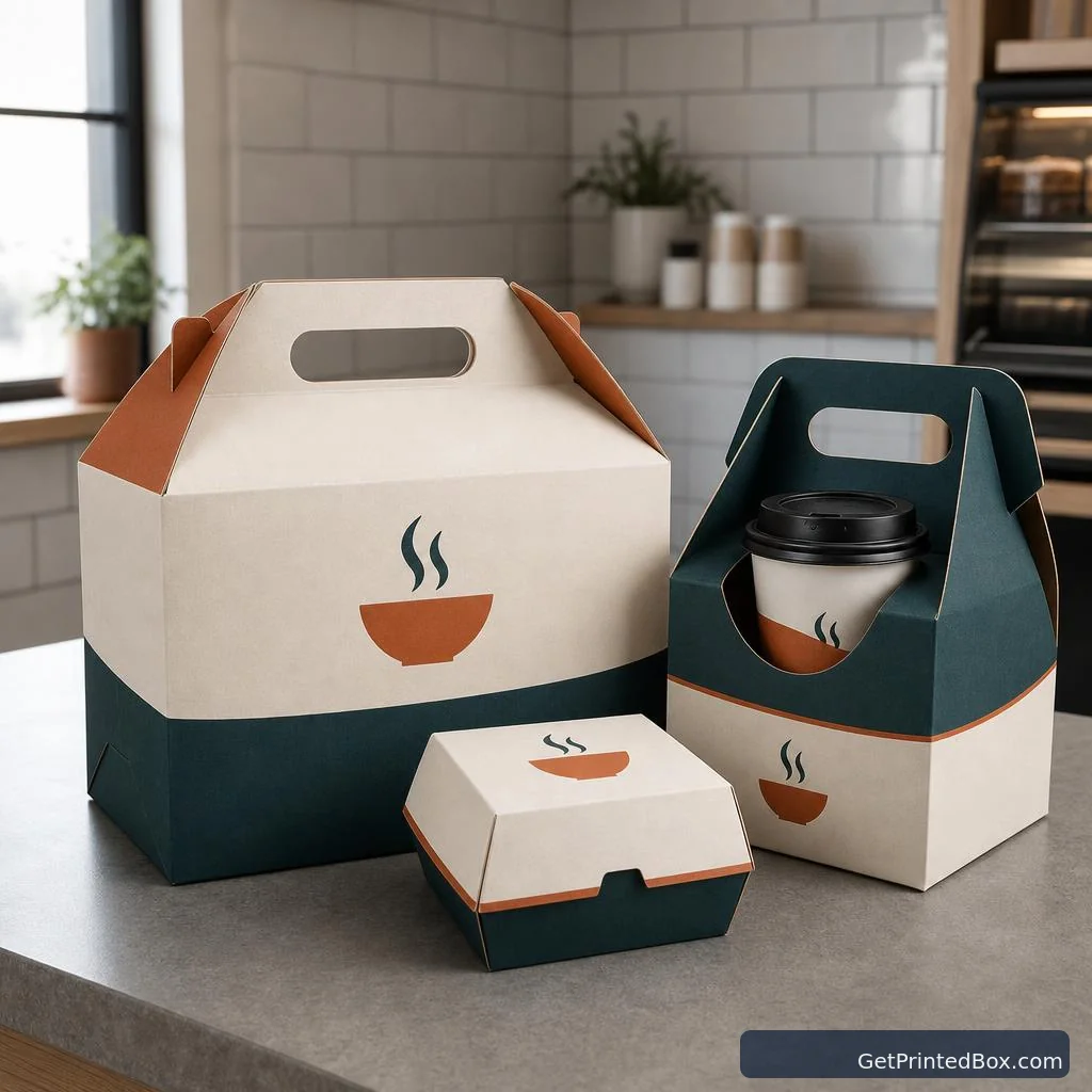 Fast-Casual Takeout Packaging System — printed packaging with a fictional brand identity
