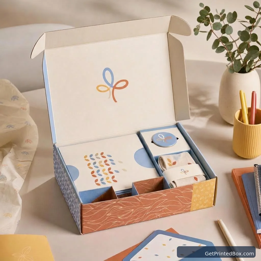 Seasonal Subscriber Welcome Kit — open-box view showing the printed interior and construction