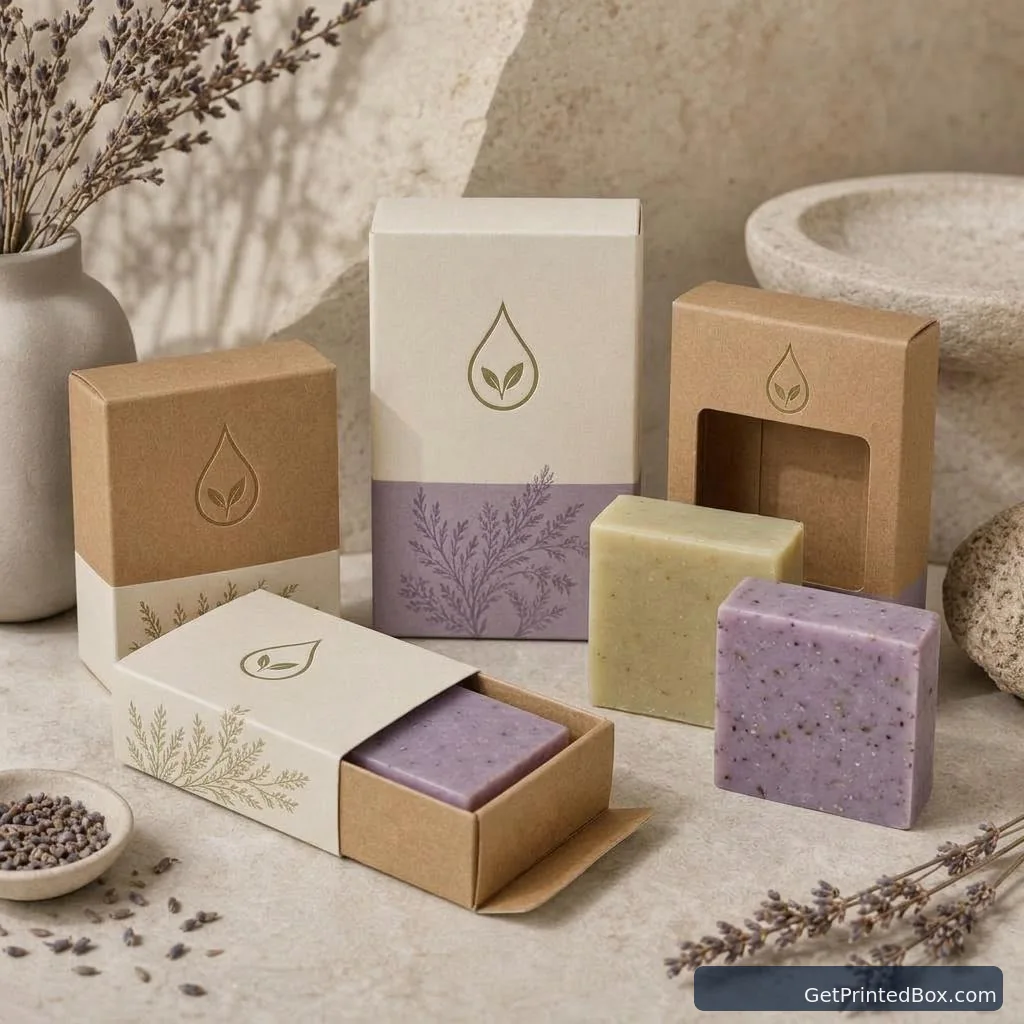 Handmade Soap Retail Collection — open-box view showing the printed interior and construction