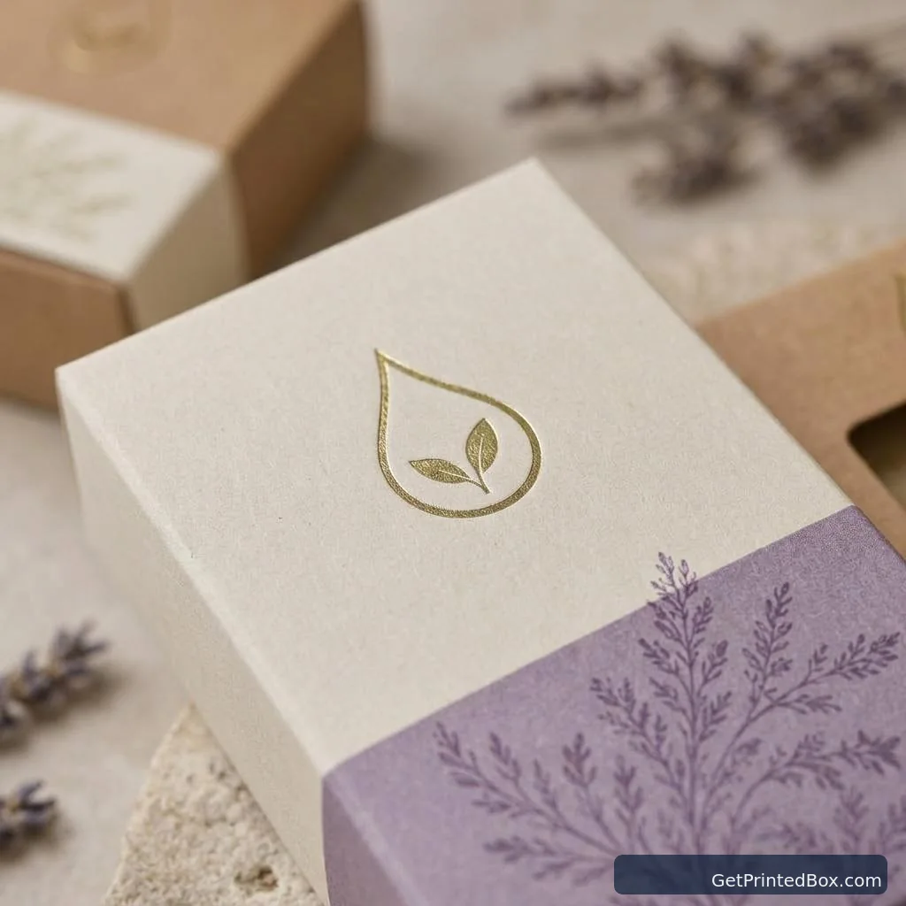 Handmade Soap Retail Collection — close-up of the logo mark, board texture, and print finish