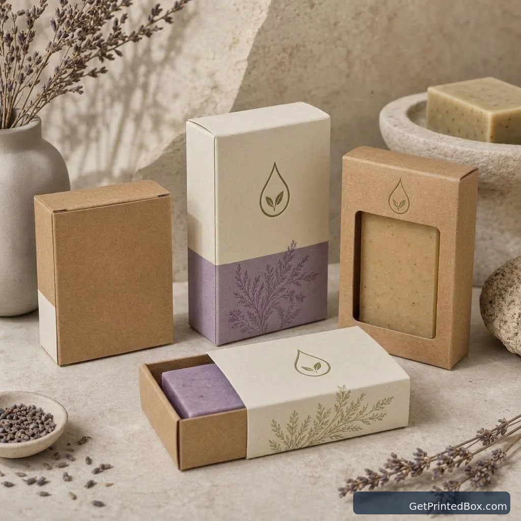 Handmade Soap Retail Collection — alternate angle showing the box structure and side panels